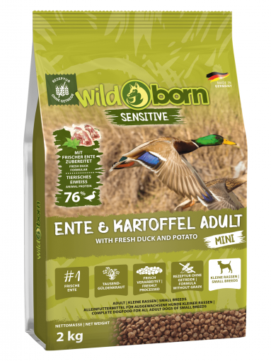 Wildborn Ente & Kartoffel MINI 2 kg - fr kleine Hunde
