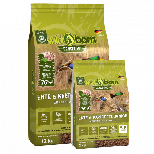 Wildborn Ente & Kartoffel Junior 12 kg + 2 kg gratis